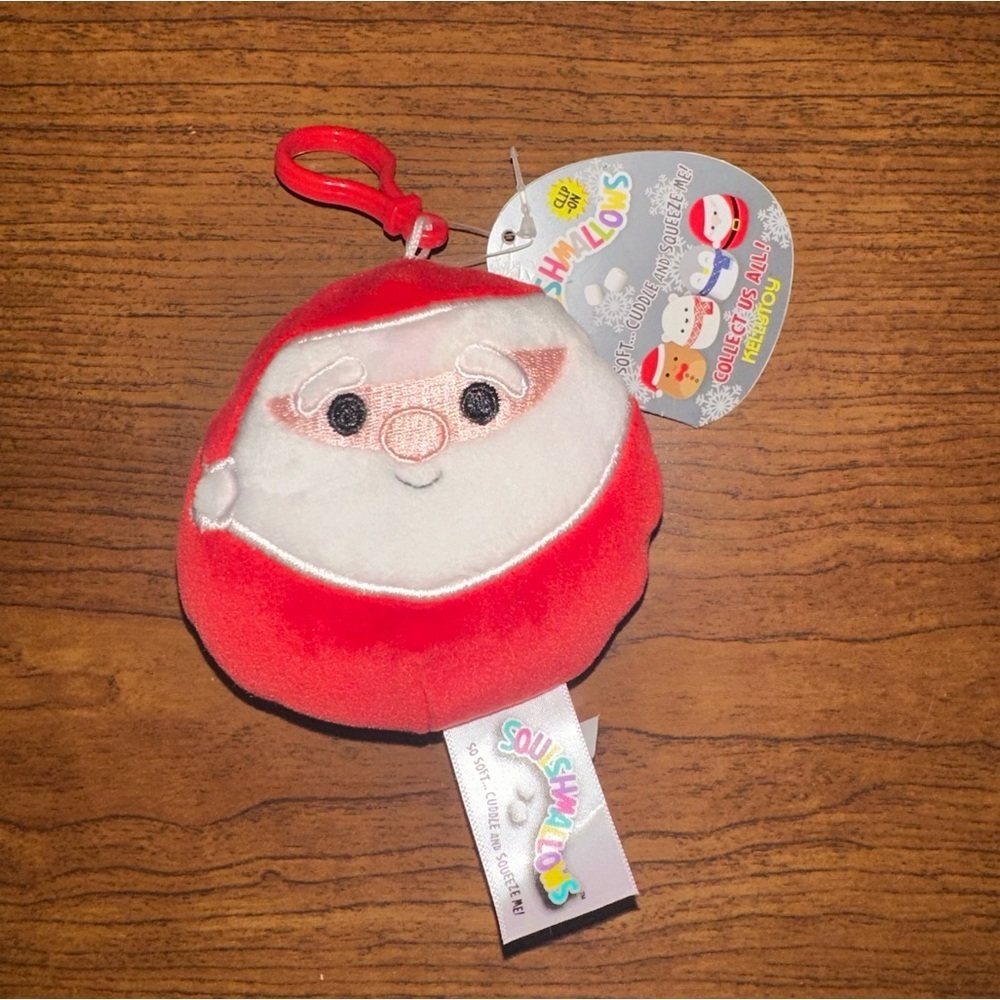 Squishmallow Kelly Toys 3.5 Inch Holiday Santa St Nick Plush Clip On NWT 2019